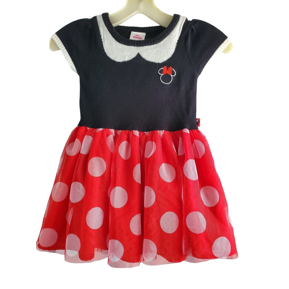 Disney Junior Minnie Black and Red Girls Dress